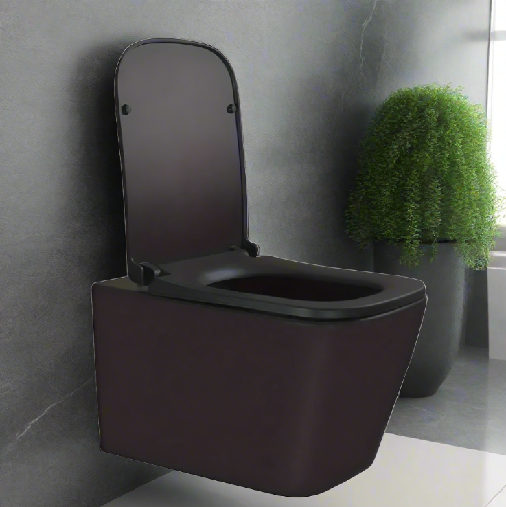 Modern Square Wall Mounted Toilet Bowl Without Tank