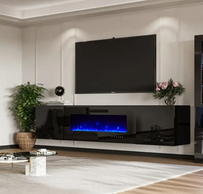 Floating TV Stand with Electric Fireplace