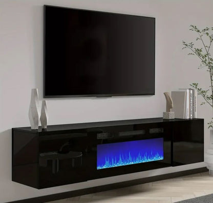 Floating TV Stand with Electric Fireplace