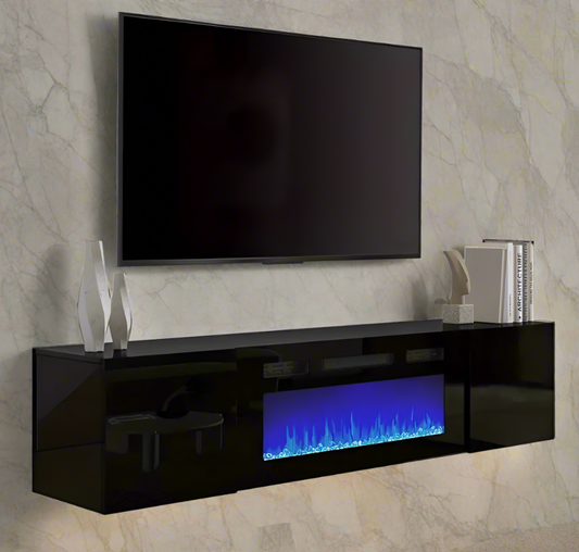 Floating TV Stand with Electric Fireplace