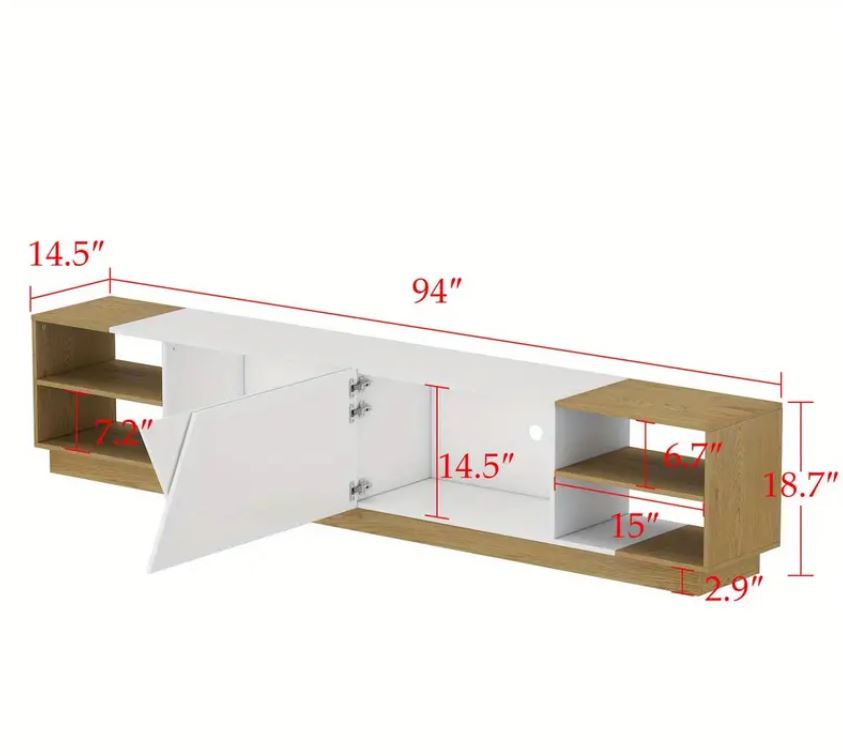 Modern Wooden TV Stand 94" Wide