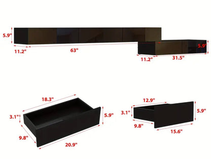 Adjustable Floating LED TV Stand (Length & Shape)